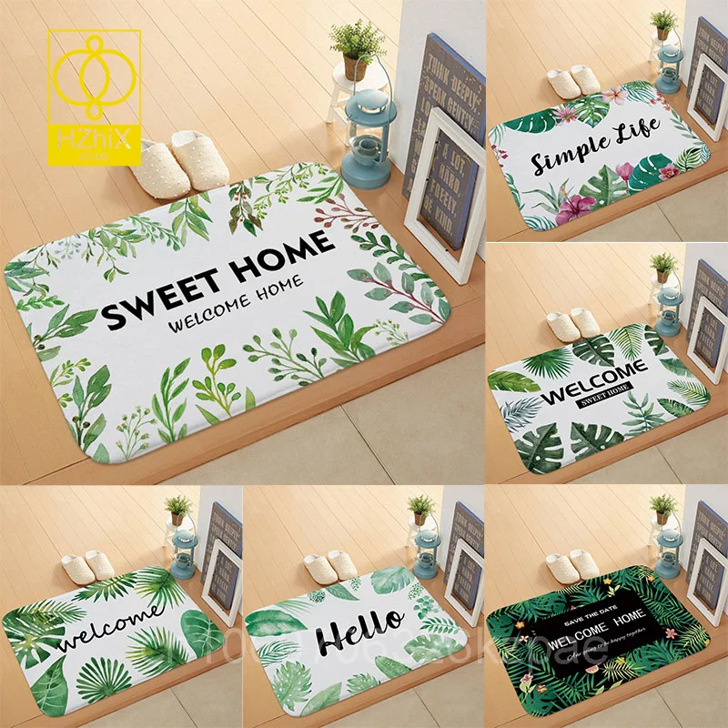 

Sweet Home Leaves Bathroom Rug Entrance Door Mat Balcony Bedroom Mats Kitchen Carpet Living Room Long Corridor Carpet Doormat