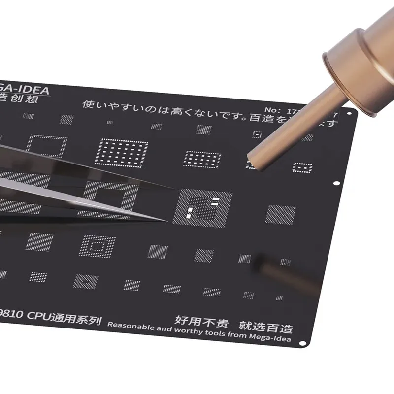 QIANLI MEGA-IDEA 블랙 BGA 리볼링 스텐실 0.3, 다기능 범용 식재 주석 스틸 메쉬, 0.35 0.4 0.5mm