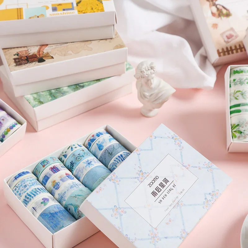귀여운 기본 색상 와시 테이프 상자 포장 스크랩북 DIY 마스킹 테이프, 학교 문구, 소녀 하트 저널 용품, 20 개/세트
