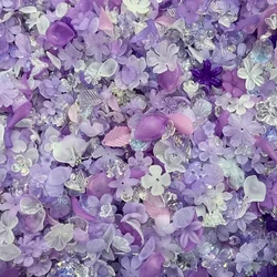 Frosted Petal Butterfly Bow Acrylic Beads - 30g/1.05oz - Mixed Style DIY Jewelry Bracelet Accessories in Varied Colors - 30g - 1.05oz (PURPLE)