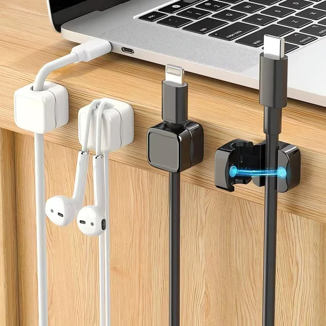 Magnetic Cable Organizer 1/3/6 PCS Cable Management Wire Keeper Wall Data Cable Clips Winder Adjustable Cord Holder Under Desk 2