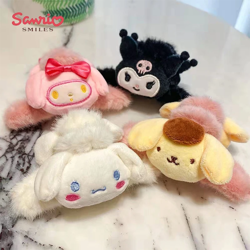 

Kawaii Sanrio Plush Gripper Hellokittys Kuromi My Melody Cinnamoroll Anime Cute Claw Clip Hair Accessories Gifts Toys for Girls