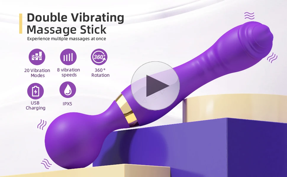 Magic Wand Powerful Dildos Vibrator Dual Motor Silicone Large G-Spot Massager Sex Toys For Couple Clitoris Stimulator for Adults