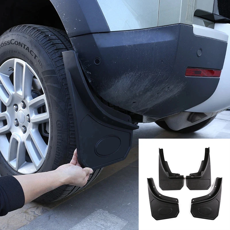 

For Land Rover Defender 110 2020-2021 Car Front Rear Mudguard Splash Guards Fender Car External Accessories ABS Plastic 4 Pcs