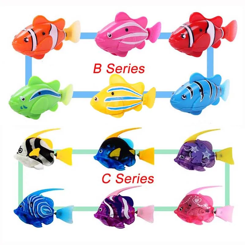 Flash Swimming Electronic Fish Pet Bath Toys Battery Powered Swim for Children Kids Bathtub Fishing Tank Decoration Gift