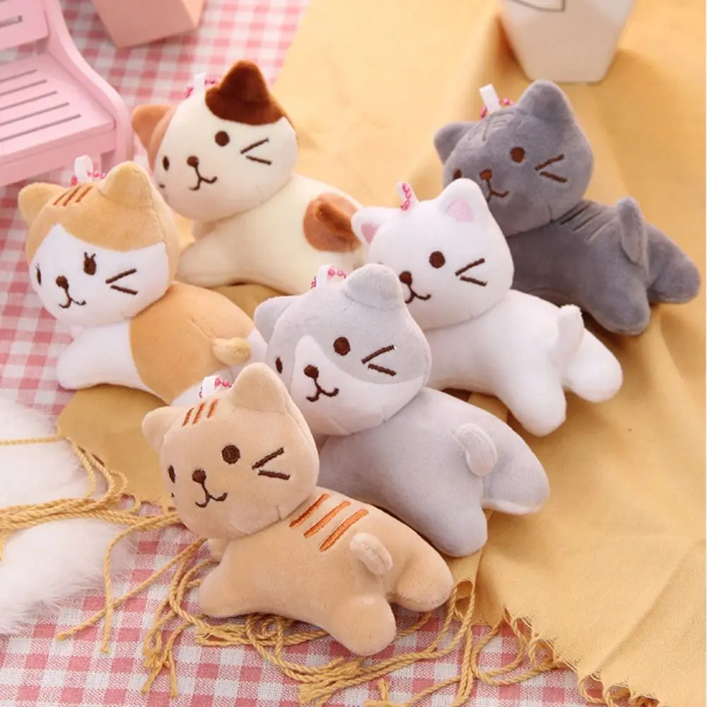 

Backpack Charms Cute Cat Plush Pendant Key Buckle Plush Crooked Head Kitten Keychain Korean Style Cartoon Cartoon Doll Pendant