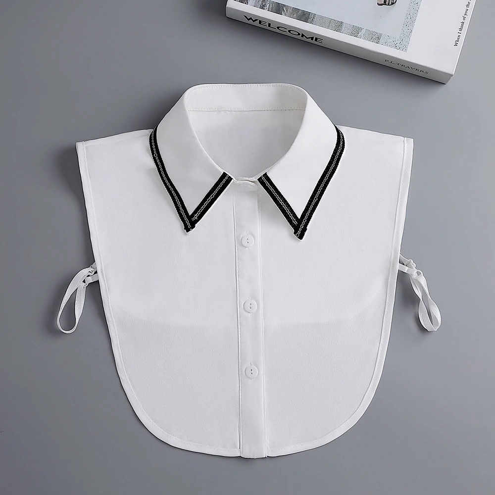 

Removable Lapel Fake Collar Women Front Tie Ladies Half Shirt Detachable Collar for Mens Suit Formal Business Lapel False Collar