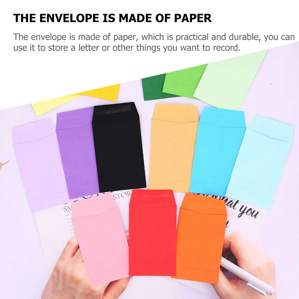 50 Pcs Colored Small Envelopes Colorful Money for Cash Saving Simple Stuffing Paper Empty Gift Budgeting Photo Letter