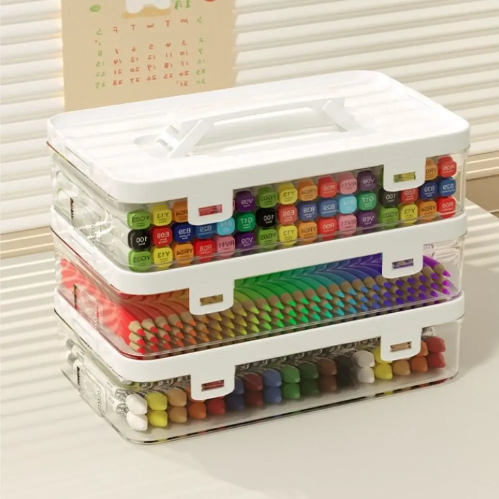 

Простой художественный маркер, ручка, искусственная ручка, прозрачный Настольный ящик для хранения, большой емкости, портативный держатель для маркера, ручка для школы и офиса