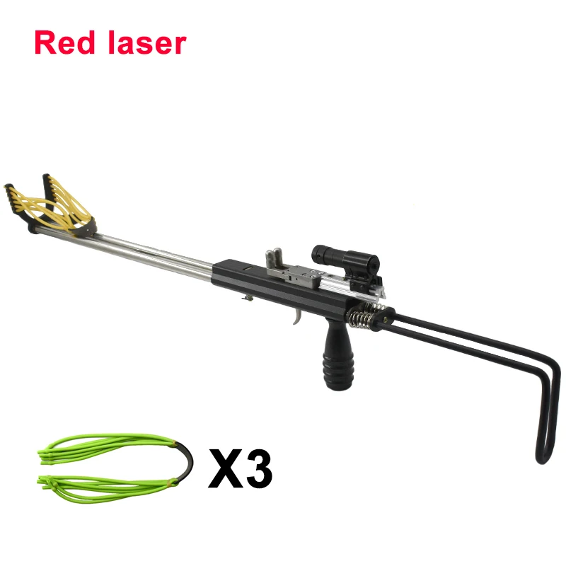 ステンレス鋼のプロの狩猟用パチンコ,12ストランドの輪ゴム付き