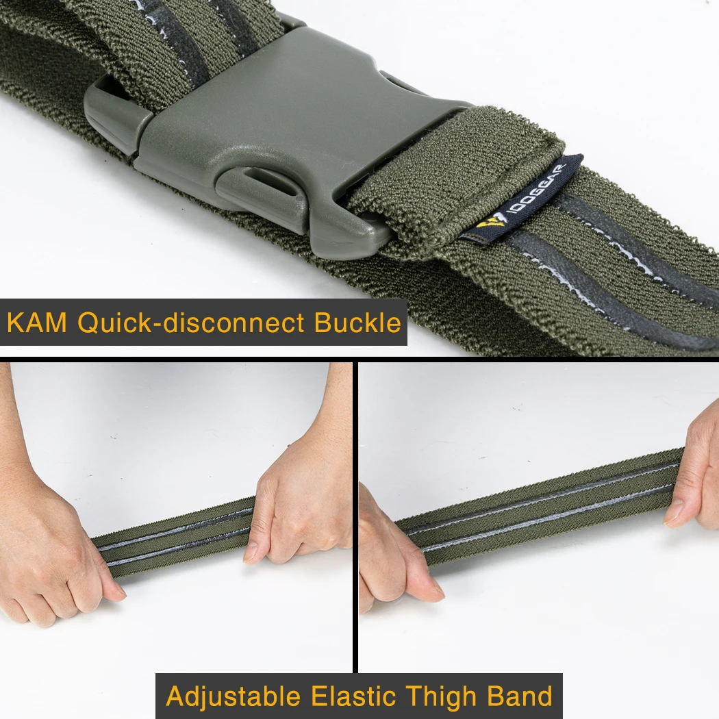 IDOGEAR Taktischer Oberschenkel-Beingurt für Holster, Messer, elastischer Oberschenkelgurt im Freien, EDC-Beinbügel mit Schnellverschluss-Schnalle 3417 – Detail 19