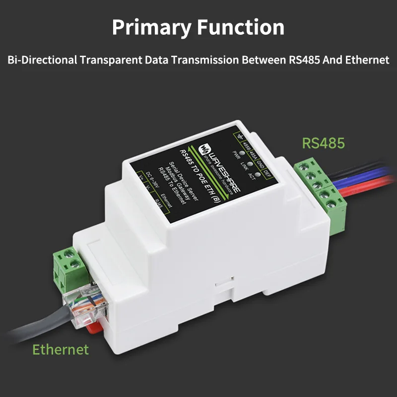 รูปสินค้า โมดูลเชื่อมต่ออุตสาหกรรม RS485 to Ethernet TCP/IP POE