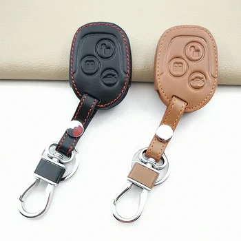 포드 포커스 2 3 4 MK2 MK3 MK4 쿠가 엣지 몬데오 퓨전 에코스포츠 피에스타 가죽 키 체인 링 커버 케이스 거치대