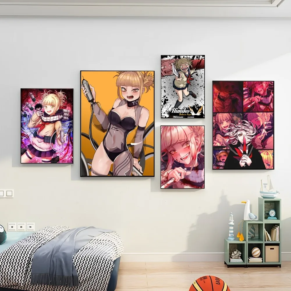 

Himiko Toga Anime Poster Self-adhesive Art Poster Retro Kraft Paper Sticker DIY Room Bar Cafe Vintage Decorative