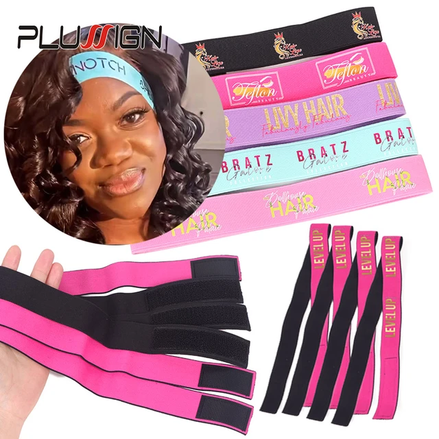 Custom Adjustable Elastic Band With Your Own Logo Personalized 3Cm Width Glueless  Wig Band With Hooks 20Pcs Wig Adjustable Strap - AliExpress