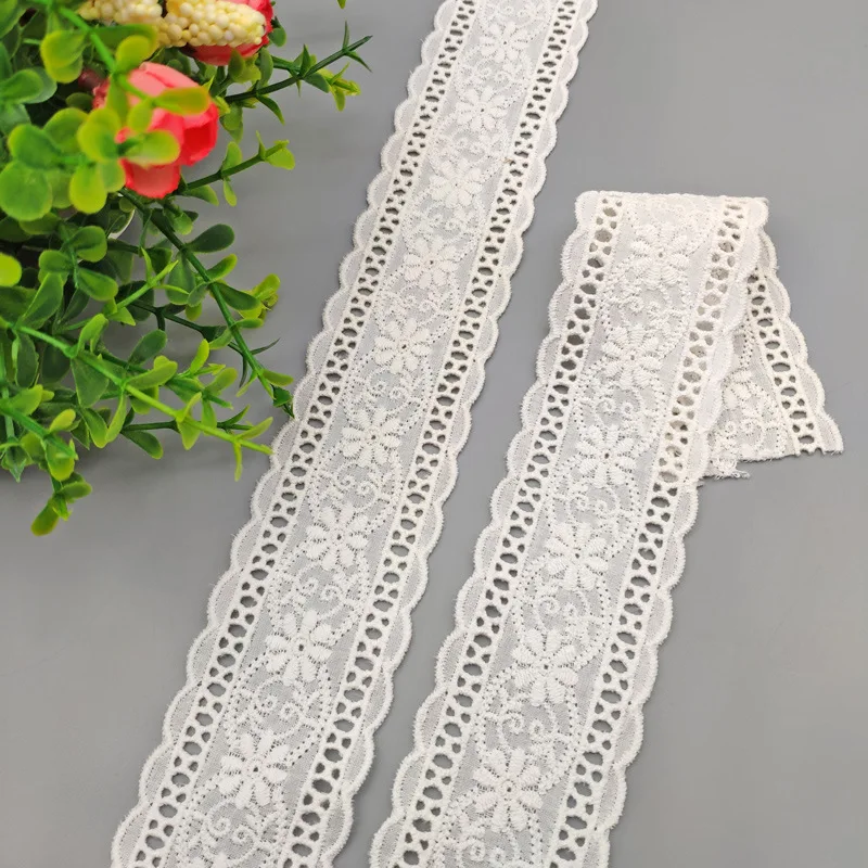 Lace Ribbon Lace Sewing Supplies Lace Sewing Accessories 2Meters/Lot 45mm Hollow Out Floral Embroidered DIY Apparel Sewing Fabric Tape Crafts Handmade