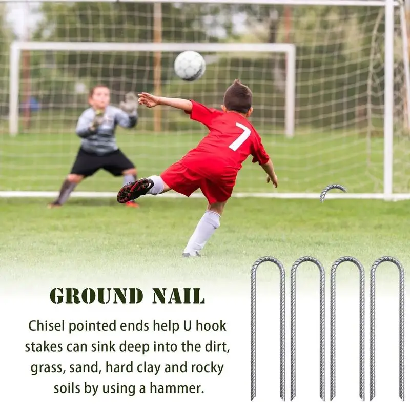 Trampoline Stakes 12-inch Tent Stakes With Chisel Point End 2 Inches Diameter 6X Chain Link Fence Anchors For Landscape Concrete
