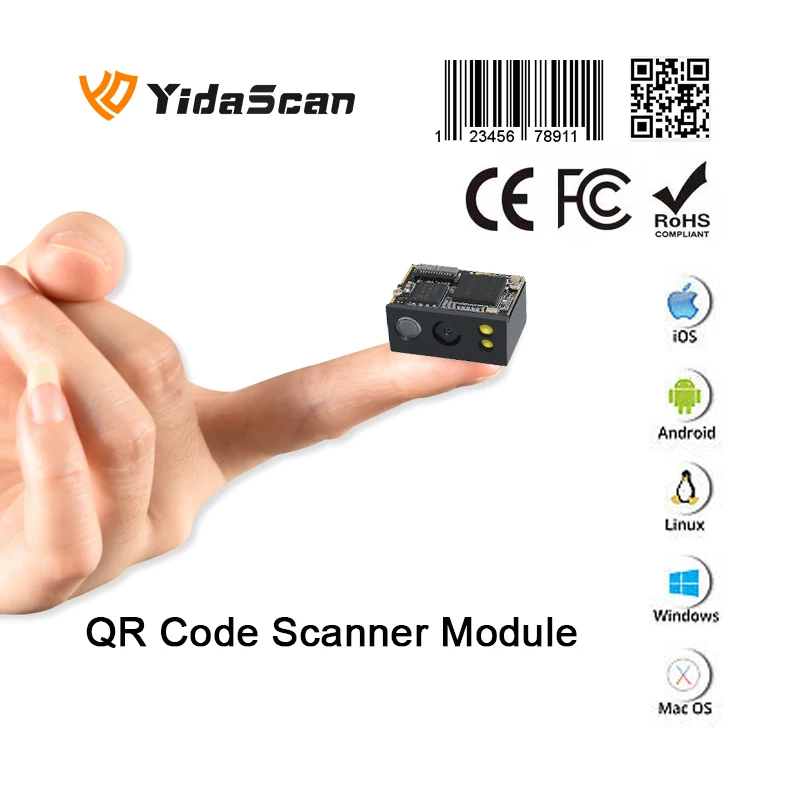 Módulo Pequeno 1d 2d do Varredor do Código de Barras do Oem de Yidascan Es20 Es22 qr Leitor de Código de Barras Motor de Varredura Usb Tudo em um na Tabuleta Móvel Pda