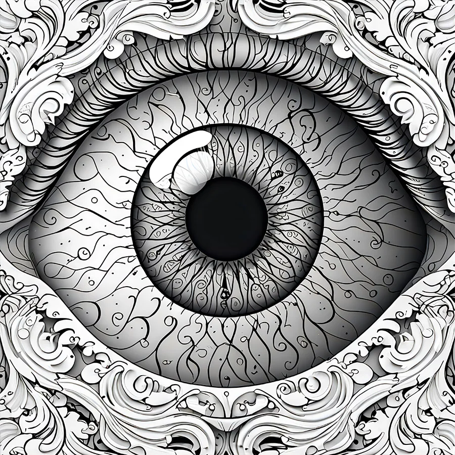 Eyes of Wonder Coloring Book 20 Page Fantastic Eyes Theme Adult Picture Book Kill Time Relaxing Doodle 4