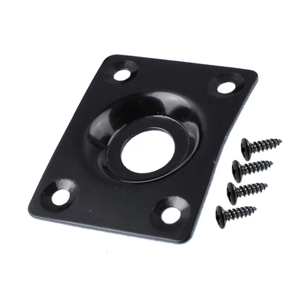 Rectangular Metal Guitar Plate with Matching Screws - Chrome, Black, Gold Finish