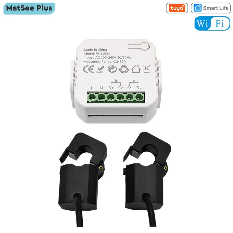 Energy Monitor Tuya Smart WiFi Bidirectional 1/2 Channel