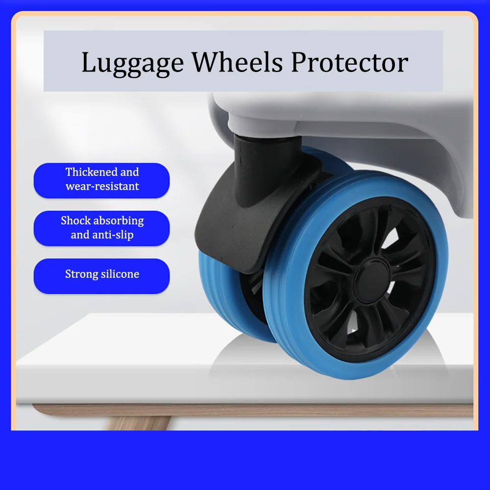 Luggage Wheel Protective Sleeve Trolley Case Replacement Rubber Ring Universal Wheel Silicone Accessories Suitcase Rubber Sleeve