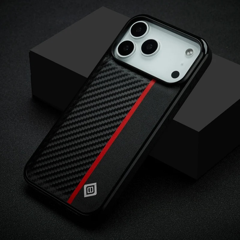 Sleek Carbon Fiber PU Leather Phone Case - Premium Back Cover Accessory