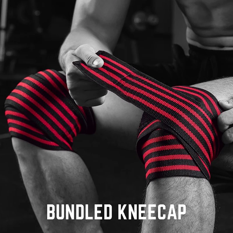Knee Wraps 1PC Fitness Pressurized Straps Gym Weight Lifting Squat Training Elastic Bandages Leg Knee Compression Wraps