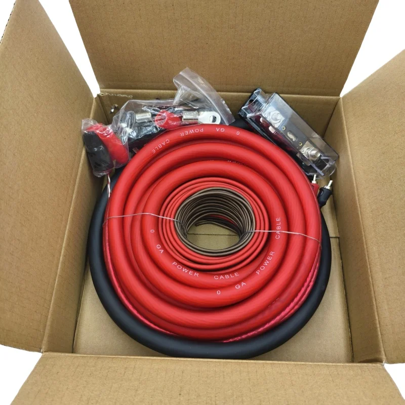 Car Audio 0GA Red Car Copper Clad Aluminum Amplifier Wiring Kit 0Gauge Amp Kit
