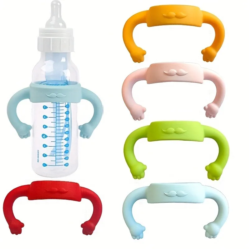 Baby Silicone Bottle Handles Natural Baby Bottle Handle Wide Neck Feeding Handle Easy Carry Lightweight