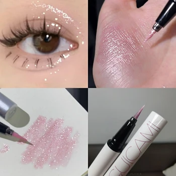 Diamond Glitter Eye Liner Pencil Eye Makeup Highlighter Waterproof Pearl White Brighten Silkworm Shadow Liquid Eyeliner Pen 1