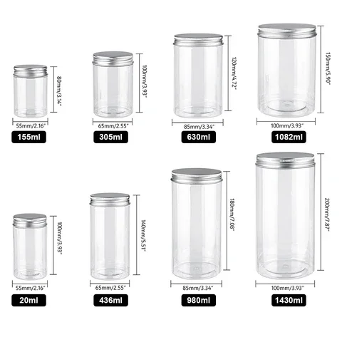 

155ML-1430ML Plastic Food Jars Kitchen Cookie Sealed Cans Kitchen Storage Organization Food Storage Box Dried Grains Tank