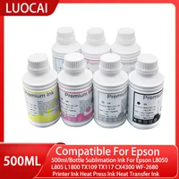500ml/Bottle Sublimation Ink For Epson L8050 L805 L1800 TX109 TX117 CX4300 WF-2680 Printer Ink Heat Press Heat Transfer 1