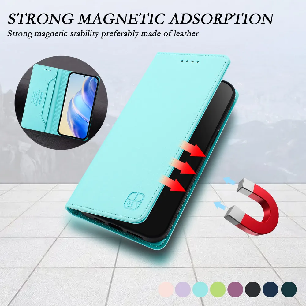 Premium Magnetic Leather Wallet Phone Case - Elegant and Secure Protection