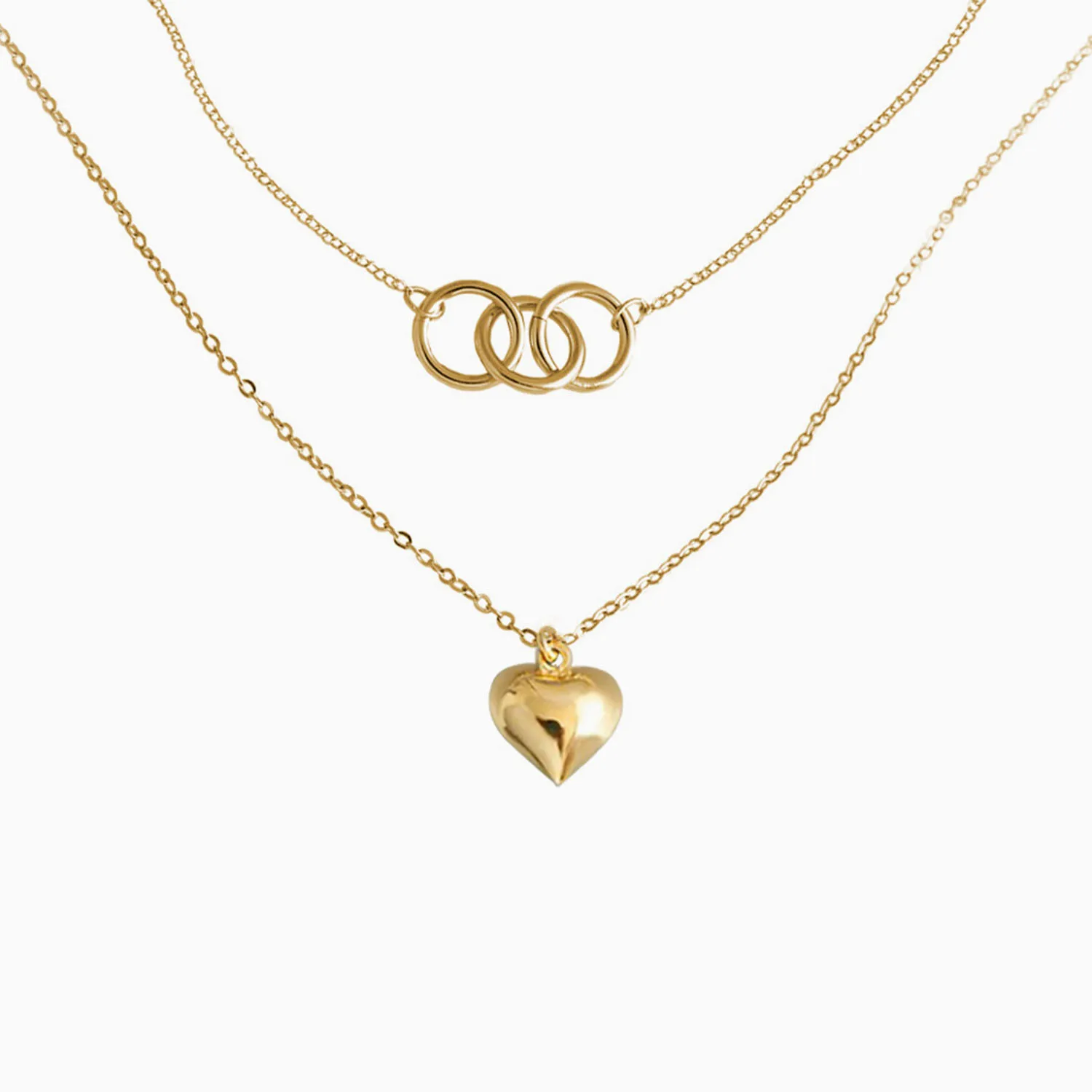 

Circle Heart Layered Necklace