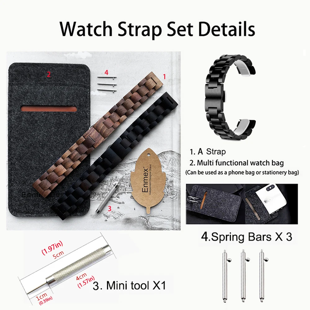 Elegant Retro Sandalwood Wooden Watch Strap