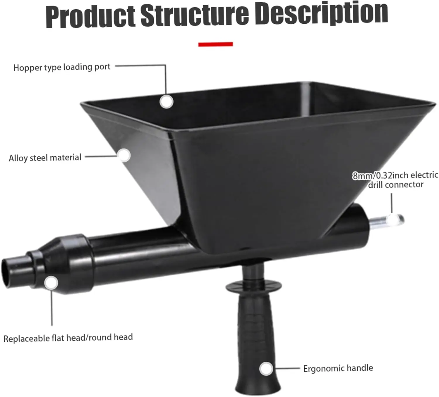 Door Window Grouting Device Electric Caulking Machine Mortar Automatic Filler 10mm Electric Drill Joint Cement Grouting Device 6