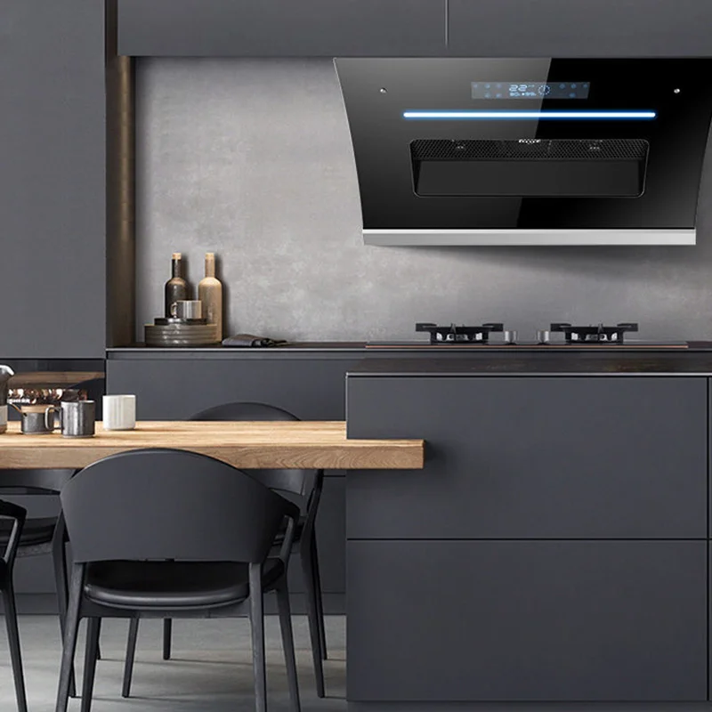 900mm Kitchen Range Hood Household Range Hood Side Suction Wall Mounted Intelligent Automatic Cleaning Exhaust Hoods