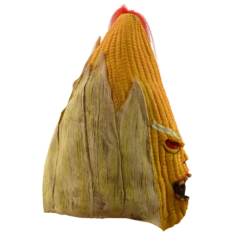 Evil Corn Mask Cosplay Horror Maize Latex Helmet Full Face Novely Headwear Halloween Masquerade Party Costume Prop