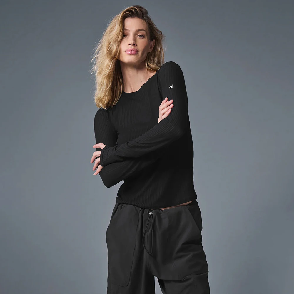 بلوزة يوجا نسائية ضيقة بأكمام طويلة وخفيفة الوزن و...