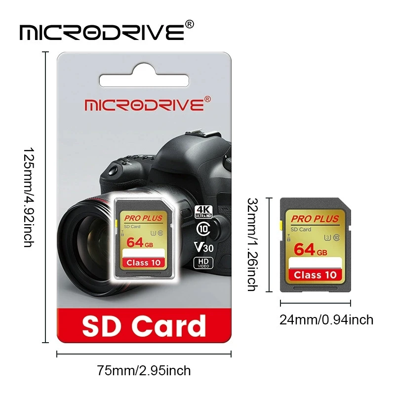 카메라용 SD 카드 16GB 32GB 64GB 128GB 클래스 10 SDHC SDXC C10 풀 사이즈 플래시 메모리 카드
