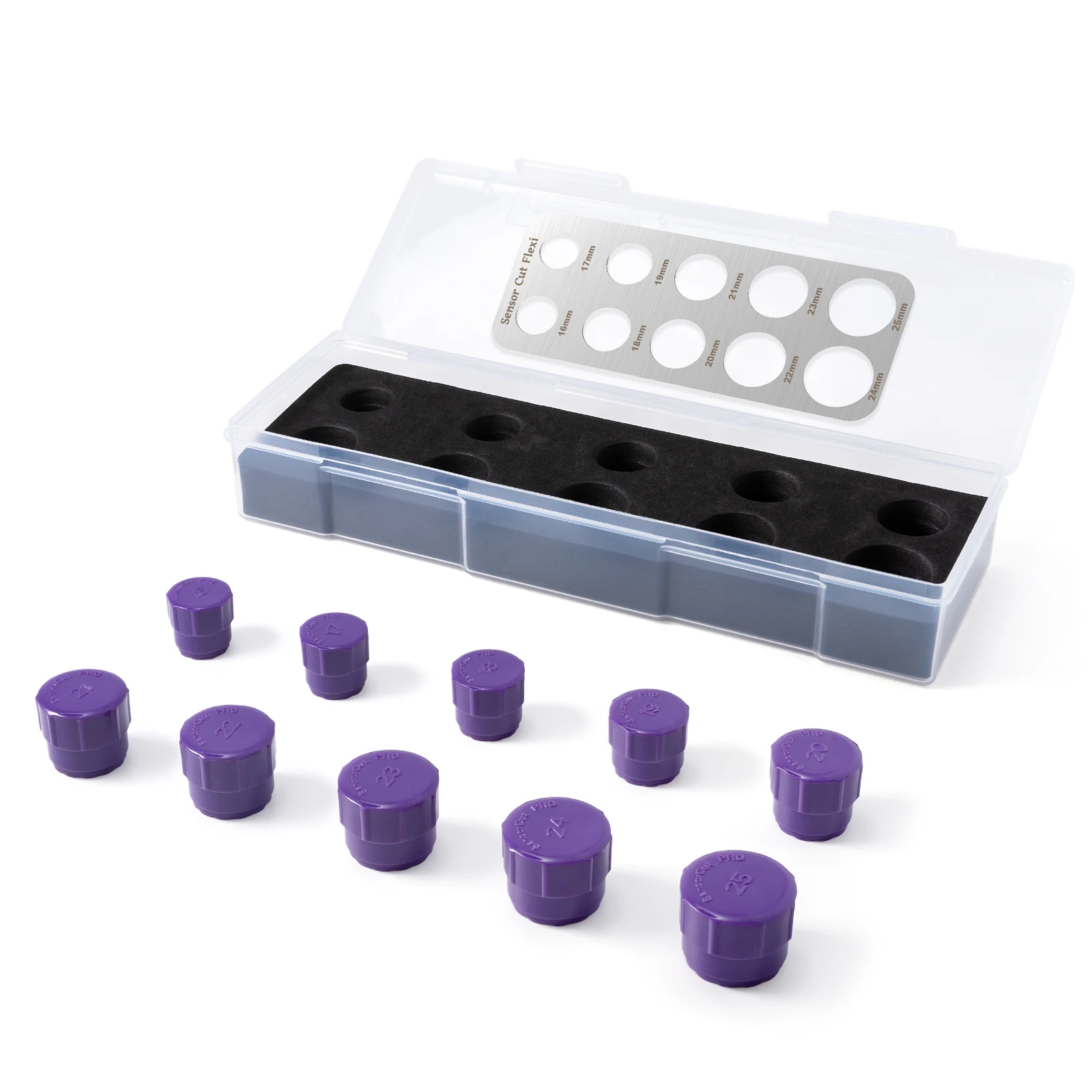 EHDIS 1625mm 센서 절단 공구 자동차 주차 레이더 구멍 색상 변화 비닐 필름 스티커 정밀 컷아웃 템플릿 3개/팩