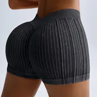 Women Gym Sand Wash Shorts V Back Biker Scrunch Sports Thread Pants Yoga Fitness Workout Training High Waist Tights Sportswear - Image 5