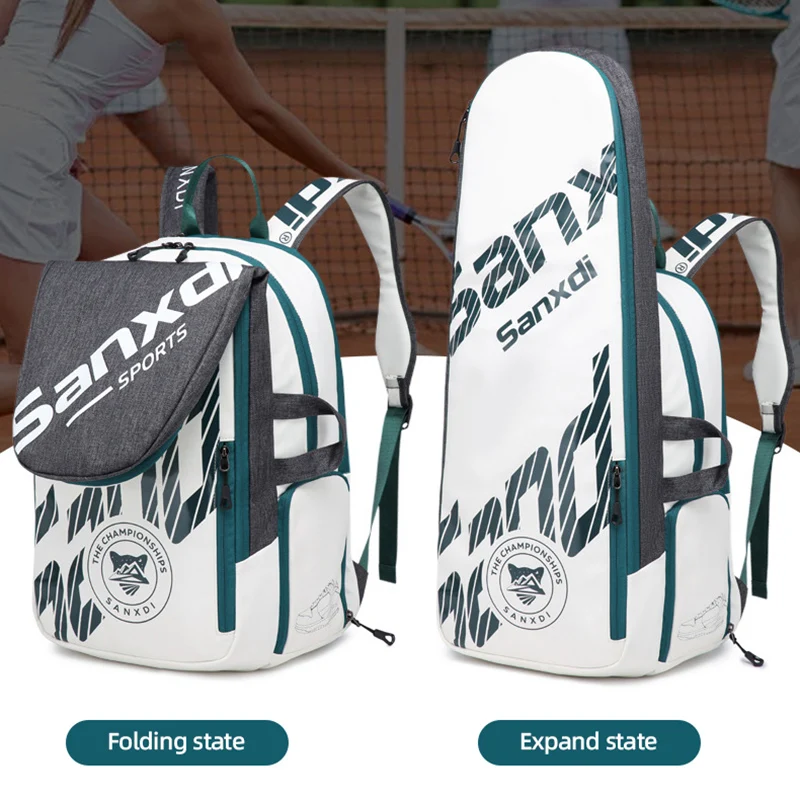 PU Tennis Backpack Sports Bag for Men with Shoe Compartment