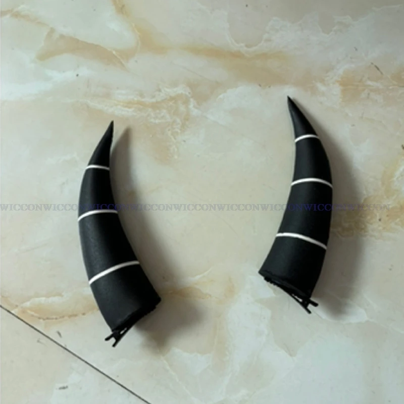Anime Helluva Cosplay Boss Moxxie Cosplay Moxxie Horns Millie Prop Balck White Horns Bend Women Men Halloween Cosplay Prop 14