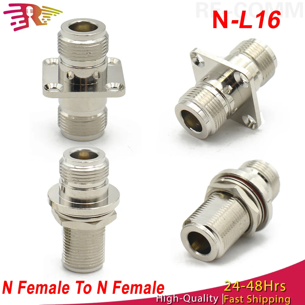 N-Typ L16-Stecker, N-Buchse auf N-Buchse, 4-Loch-Flansch mit O-Ring-Adapter, Schott-Panel-Mount-Stecker, Messing, Kupfer