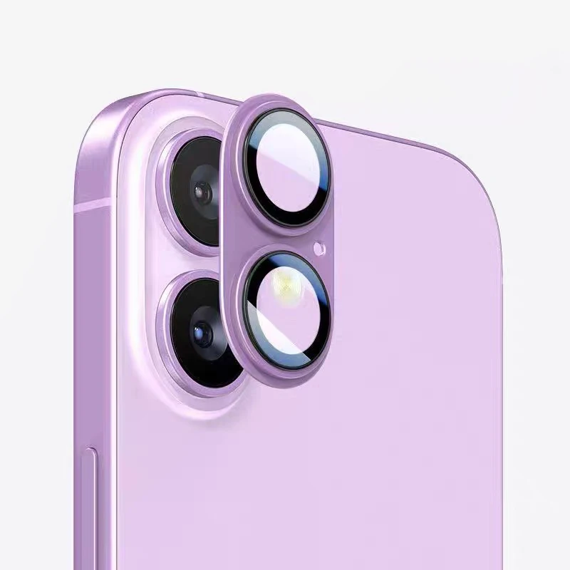 Premium Alloy Black Lens Protector - Metal Tempered Glass Cover with Lens Ring Cap