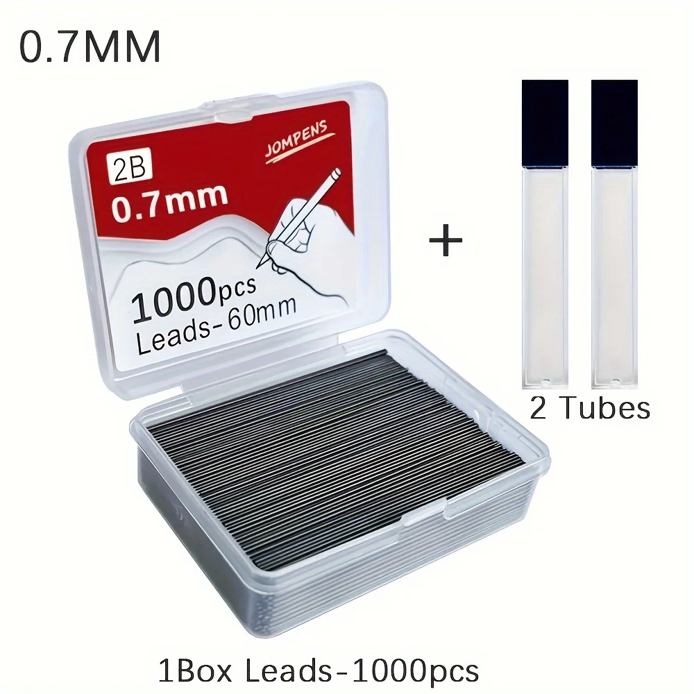 Mechanical Pencil Lead 0.5 0.7 0.9mm 2B 60mm Art Drawing Automatic Pencil Replaceable Refills with 2 Tubes Stationery 5