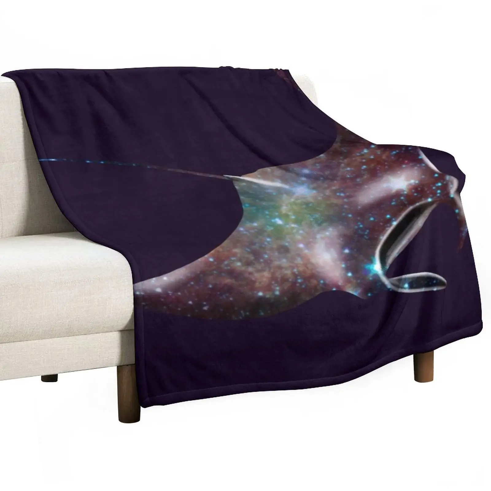 Galaxy Manta Ray Throw Blanket Blanket For Decorative Sofa blankets and