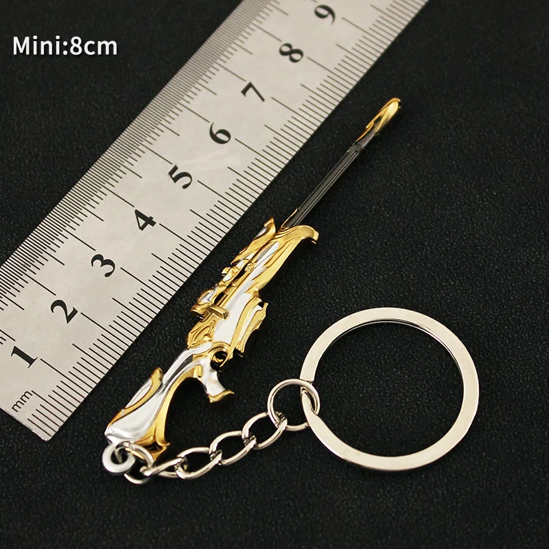 Game Keychains Game Knife Sword Keychain Cosplay Toy Cosplay Prop Valorant Game Peripheral Keychain Melee Reaver 9cm Mini Metal Knife Model Key Ring Karambit Arant Gun Toys for Boys Holiday Gift